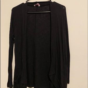Black Open Cardigan With Pockets